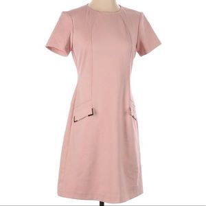 Donna Morgan dress with gold hardware accents